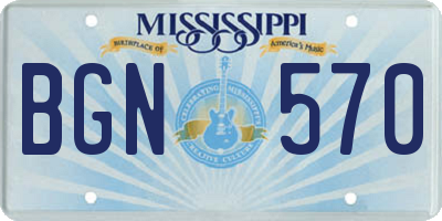 MS license plate BGN570