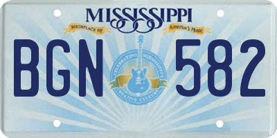 MS license plate BGN582