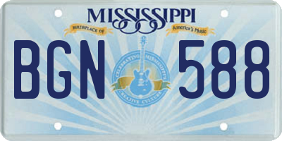 MS license plate BGN588