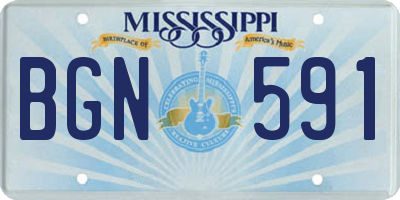 MS license plate BGN591
