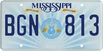MS license plate BGN813