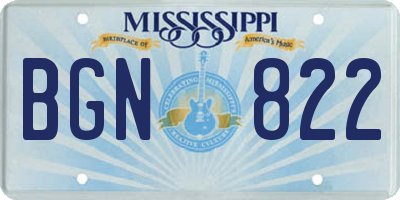 MS license plate BGN822