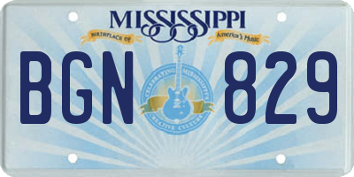 MS license plate BGN829