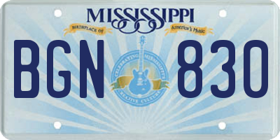 MS license plate BGN830