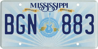 MS license plate BGN883