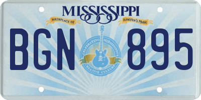 MS license plate BGN895