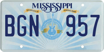 MS license plate BGN957