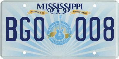 MS license plate BGO008