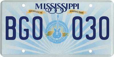 MS license plate BGO030