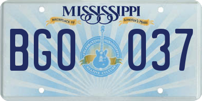 MS license plate BGO037