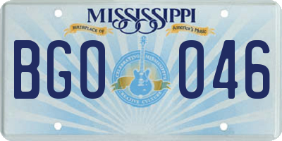 MS license plate BGO046