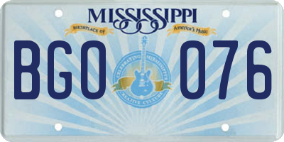 MS license plate BGO076