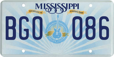 MS license plate BGO086