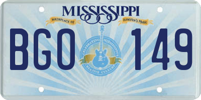MS license plate BGO149