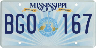 MS license plate BGO167