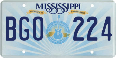MS license plate BGO224