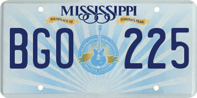 MS license plate BGO225