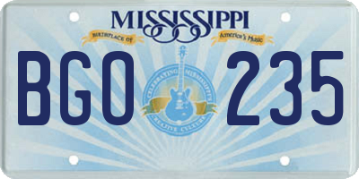 MS license plate BGO235