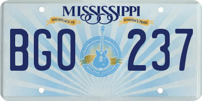 MS license plate BGO237