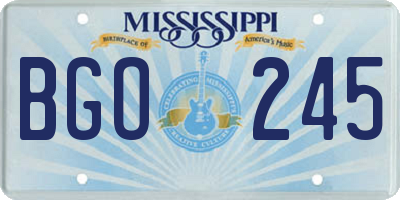 MS license plate BGO245