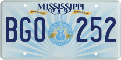 MS license plate BGO252