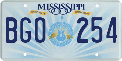 MS license plate BGO254