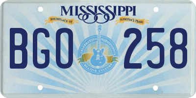 MS license plate BGO258