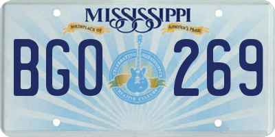 MS license plate BGO269