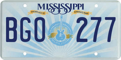 MS license plate BGO277