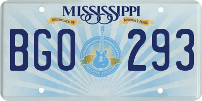 MS license plate BGO293
