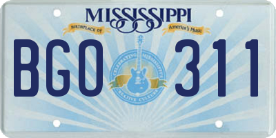 MS license plate BGO311