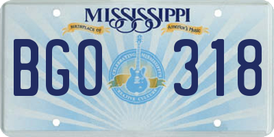 MS license plate BGO318