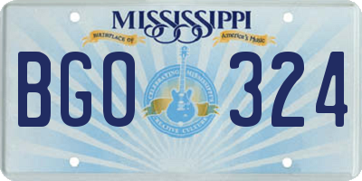 MS license plate BGO324