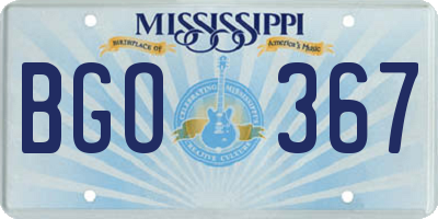 MS license plate BGO367