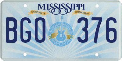 MS license plate BGO376
