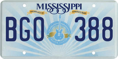 MS license plate BGO388