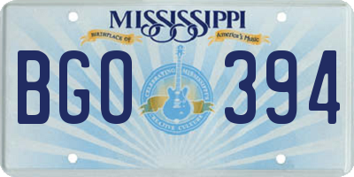 MS license plate BGO394