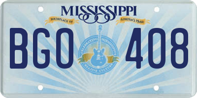 MS license plate BGO408