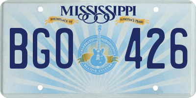 MS license plate BGO426
