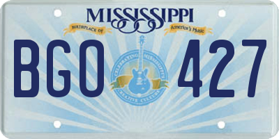 MS license plate BGO427
