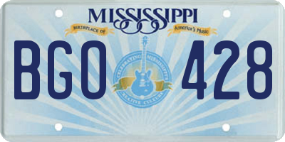 MS license plate BGO428