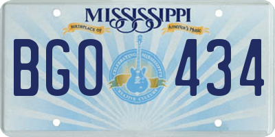 MS license plate BGO434