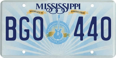MS license plate BGO440