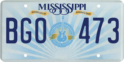 MS license plate BGO473