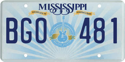 MS license plate BGO481