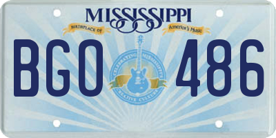 MS license plate BGO486