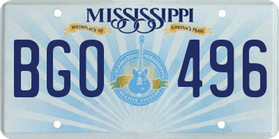 MS license plate BGO496