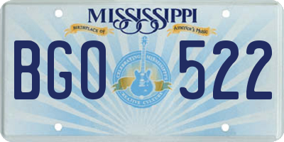 MS license plate BGO522