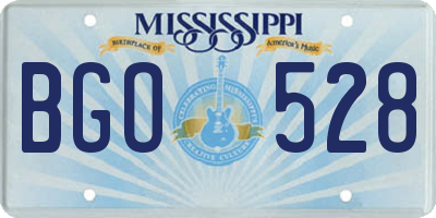 MS license plate BGO528