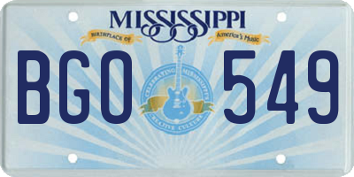 MS license plate BGO549